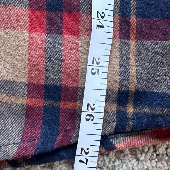 Burnside Men's Casual Plaid Shirt - Navy and Red - Picture 7 of 7